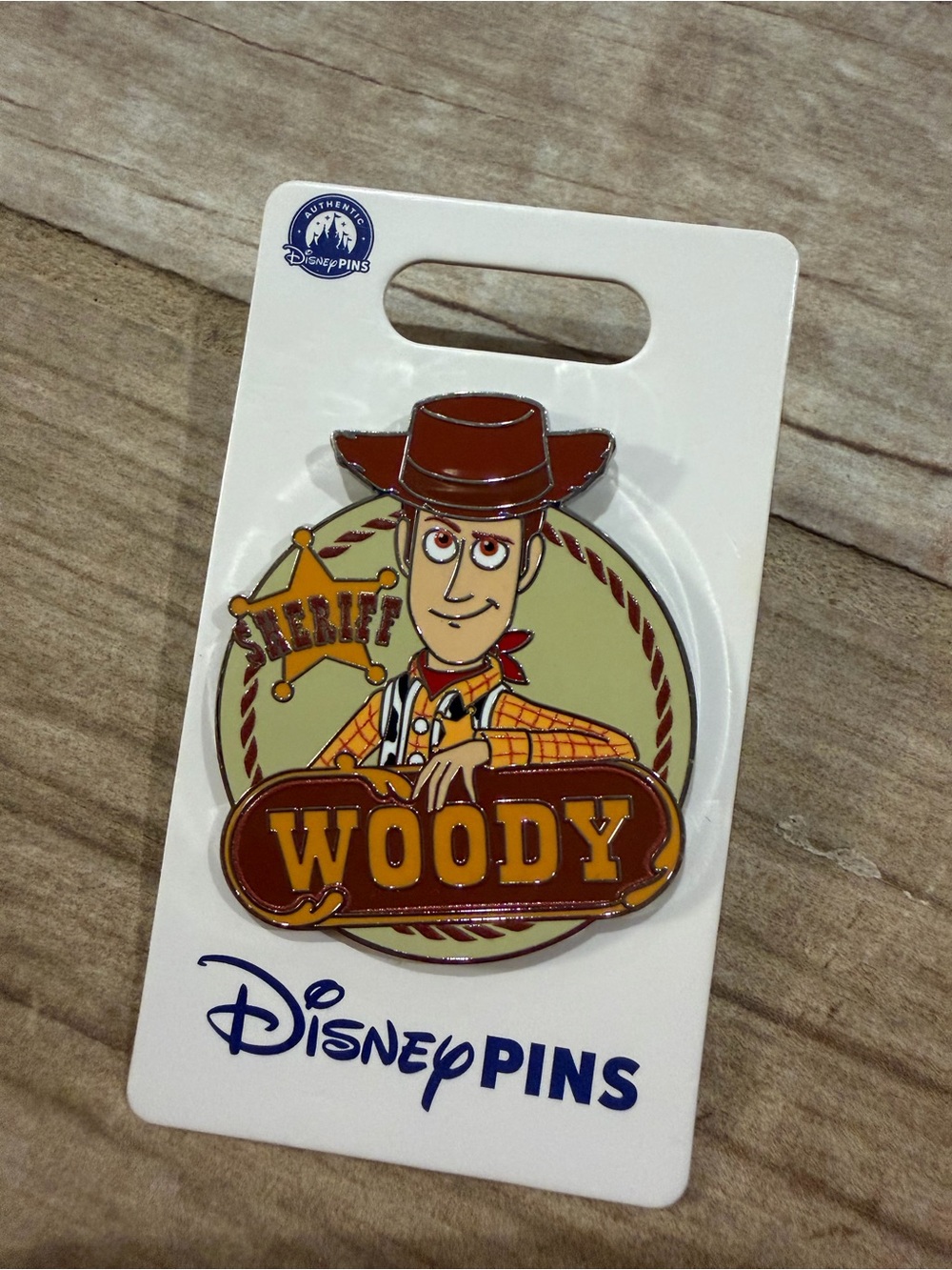 Disney Woody Sheriff Enamel Pin - Brown, Yellow